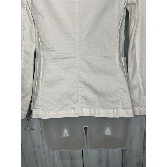 Frank‎ & Eileen Dublin Open Tailored Blazer Italian Performance Denim White XXS - Picture 8 of 16